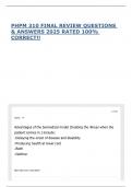 PHPM 310 FINAL REVIEW QUESTIONS & ANSWERS 2025 RATED 100- CORRECT&excl;&excl;