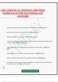 AMCA PHYSICAL THERAPY AIDE PREP GUIDE EXAM 2025 QUESTIONS AND ANSWERS