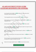 AO ADVANCEMENT STUDY GUIDE EXAM 2025 QUESTIONS AND ANSWERS