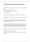 Camp exam questions and answers