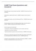 CAMP Final Exam Questions and Answers 