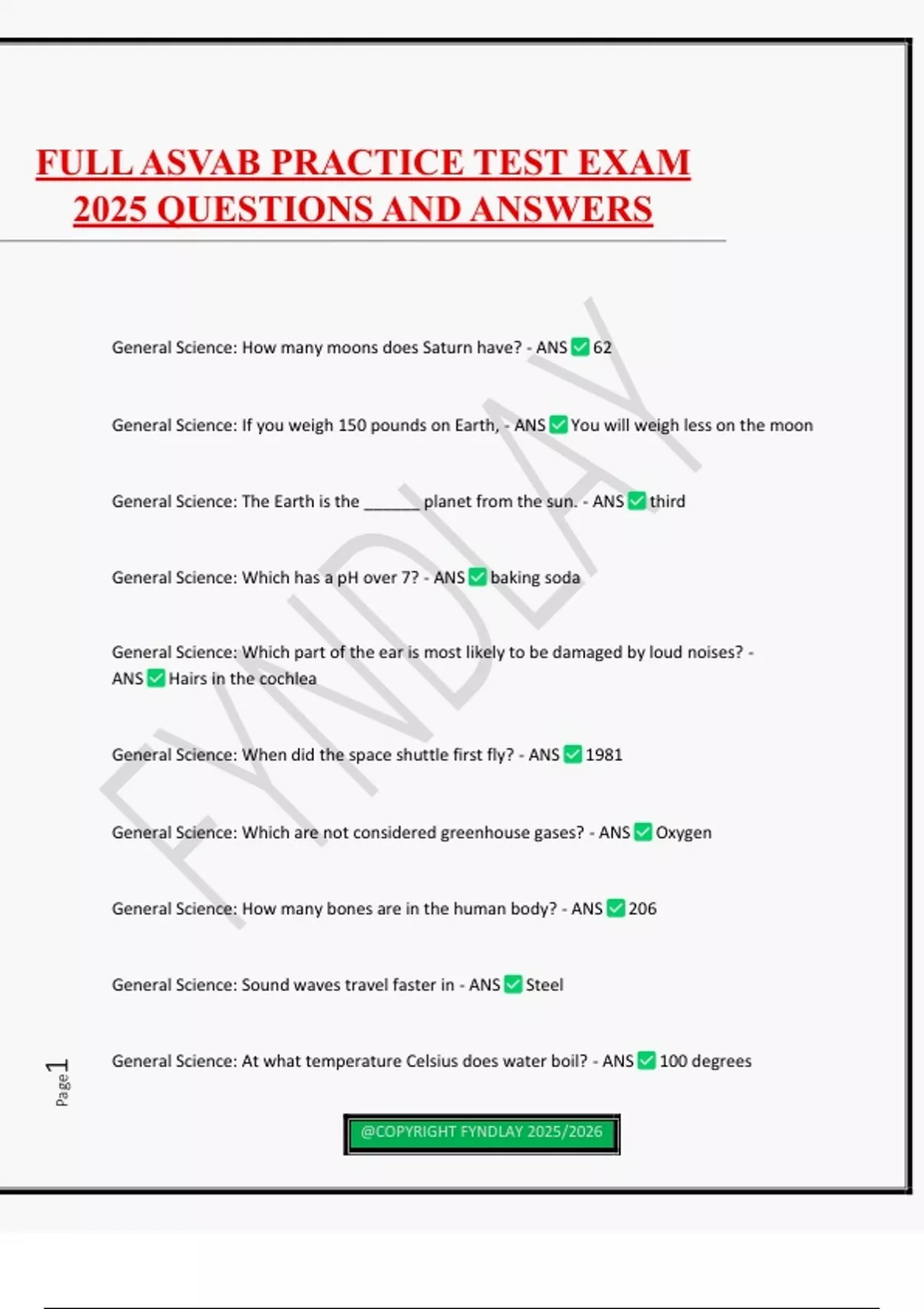 FULL ASVAB PRACTICE TEST EXAM 2025 QUESTIONS AND ANSWERS - ASVAB ...