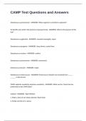 CAMP Test Questions and Answers