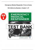 Test Bank &ndash; Emergency Medical Responder&colon; First on Scene&comma; 12th Edition by Le Baudour &vert; Complete Exam Questions & Answers for All Chapters
