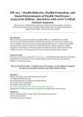 IPE 213 &ndash; Health Behavior&comma; Health Promotion&comma; and Social Determinants of Health &vert; Final Exam 2025&sol;2026 &vert; 100&percnt; Verified Questions & Answers