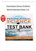 Test Bank &ndash; Psychological Science&comma; 7th Edition by Michael Gazzaniga &vert; Complete Exam Questions & Answers for All Chapters