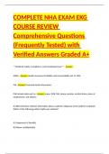 COMPLETE NHA EXAM EKG COURSE REVIEW Comprehensive Questions &lpar;Frequently Tested&rpar; with Verified Answers Graded A&plus;