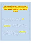 SALESFORCE ADMIN CERTIFICATION EXAM PRACTICE QUESTIONS 2025&sol; BRAND NEW ACTUAL EXAM WITH 100&percnt; VERIFIED QUESTIONS AND CORRECT ANSWERS