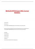 MCOLES RPTE Exam With Correct Solution
