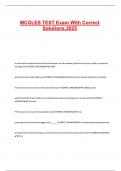 MCOLES TEST Exam With Correct Solutions