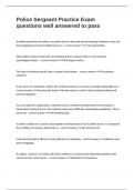 Police Sergeant Practice Exam questions well answered to pass