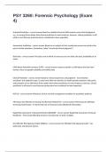 PSY 3260: Forensic Psychology (Exam 4) Possible Questions And Answers 100% Accurately Solved.