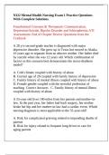 N322 Mental Health Nursing Exam 1 Practice Questions With Complete Solutions