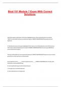 Biod 151 Module 7 Exam With Correct Solutions