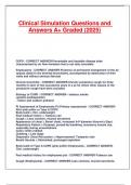 Clinical Simulation Questions and Answers A&plus; Graded &lpar;2025&rpar;&period;