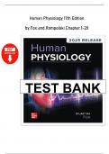 Test Bank &ndash; Human Physiology&comma; 17th Edition by Stuart Ira Fox &vert; Complete Exam Questions & Answers for All Chapters