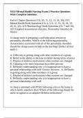 N322 Mental Health Nursing Exam 2 Practice Questions With Complete Solutions