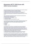 Elementary MTTC &lpar;103&rpar; Exam with 100&percnt; Correct Answers