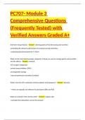 PC707- Module 3 Comprehensive Questions &lpar;Frequently Tested&rpar; with Verified Answers Graded A&plus;