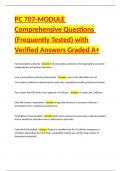 PC 707-MODULE Comprehensive Questions &lpar;Frequently Tested&rpar; with Verified Answers Graded A&plus;