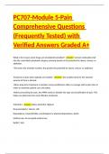 PC707-Module 5-Pain Comprehensive Questions &lpar;Frequently Tested&rpar; with Verified Answers Graded A&plus;