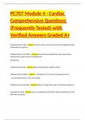 PC707 Module 4 - Cardiac Comprehensive Questions &lpar;Frequently Tested&rpar; with Verified Answers Graded A&plus;