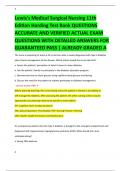 Lewis's Medical Surgical Nursing 11th  Edition Harding Test Bank QUESTIONS   ACCURATE AND VERIFIED ACTUAL EXAM  QUESTIONS WITH DETAILED ANSWERS FOR  GUARANTEED PASS &vert; ALREADY GRADED A 