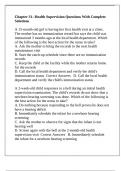 Chapter 31--Health Supervision Questions With Complete Solutions