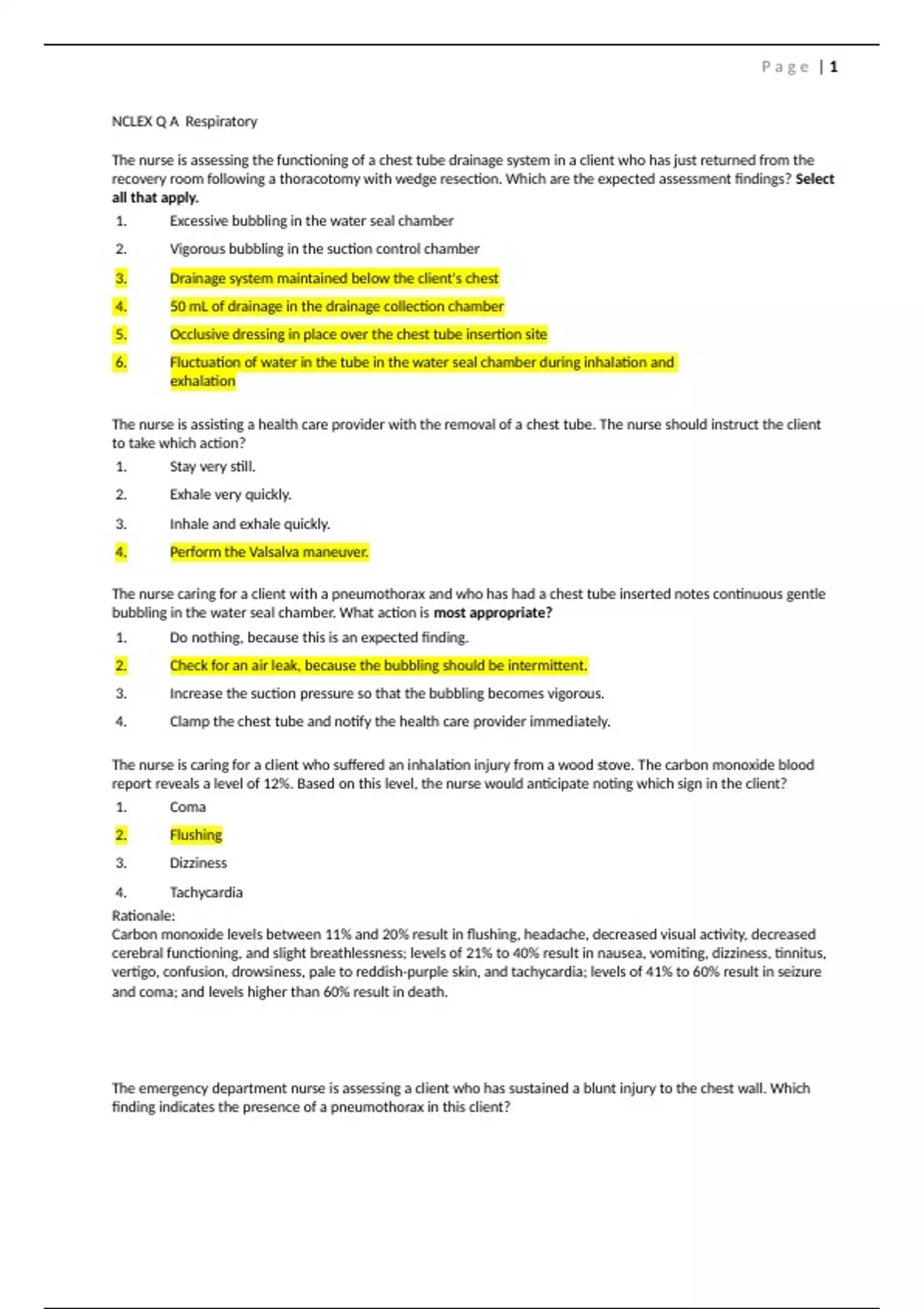Respiratory NCLEX Questions and Answers with Solution 2025/2026 ...