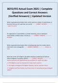 BEFO&sol;IFO Actual Exam 2025 &vert; Complete Questions and Correct Answers &lpar;Verified Answers&rpar; &vert; Updated Version