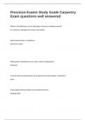 Precision Exams Study Guide Carpentry Exam questions well answered