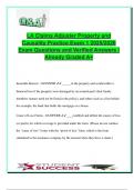 Louisiana Claims Adjuster Property & Casualty Practice Exam 1 &ndash; 120&plus; Questions with Verified Answers 2025 &vert; Licensing&comma; Renewals&comma; Insurance Law&comma; Penalties & Claim Procedures
