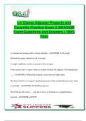 Louisiana Claims Adjuster Property & Casualty Practice Exam 2 &lpar;2025&sol;2026&rpar; &ndash; 350 Real Questions & Answers &vert; Homeowners&comma; Commercial&comma; Auto&comma; Marine&comma; Liability & Policy Law