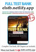 Ethical & Legal Issues in Canadian Nursing 4th Edition By Margaret Keatings &lpar;Test Bank Latest Edition 2023-24&rpar;