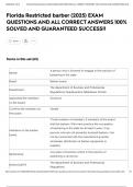 Florida Restricted barber &lpar;2025&rpar; EXAM QUESTIONS AND ALL CORRECT ANSWERS 100&percnt; SOLVED AND GUARANTEED SUCCESS&excl;&excl;