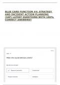 BLUE CARD FUNCTION &num;4&colon; STRATEGY AND INCIDENT ACTION PLANNING &lpar;IAP&rpar; LATEST QUESTIONS WITH 100&percnt; CORRECT ANSWERS&excl;&excl;