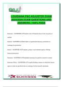 LOUISIANA ADJUSTER EXAM PACKAGE DEAL QUESTIONS AND VERIFIED DETAILED ANSWERS &vert; 100&percnt; GUARANTEED PASS &vert; ALREADY GRADED A&plus;