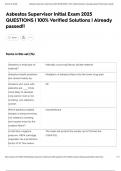 Asbestos Supervisor Initial Exam 2025 QUESTIONS &vert; 100&percnt; Verified Solutions &vert; Already passed&excl;&excl;