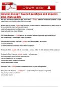 General Biology- Exam 2 questions and answers 2025-2026 update 