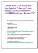 COMSAE Phase 1 Form 114 Practice  Exam Questions And Correct Answers  &lpar;Verified Answers&rpar; Plus Rationales  2025&vert;2026 Q&A &vert; Instant Download Pdf 