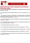 General Biology- Exam 5 questions and answers 2025-2026 update 