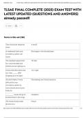TLSAE FINAL COMPLETE &lpar;2025&rpar; EXAM TEST WITH LATEST UPDATED &lpar;QUESTIONS AND ANSWERS&rpar; already passed&excl;&excl;