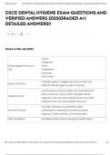 OSCE DENTAL HYGIENE EXAM QUESTIONS AND VERIFIED ANSWERS 2025&lpar;GRADED A&plus;&rpar; DETAILED ANSWERS&excl;&excl;