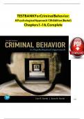 Test Bank For Criminal Behavior A Psychological Approach 12th Edition
