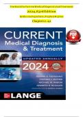 TEST BANK FOR CURRENT MEDICAL DIAGNOSIS AND TREATMENT 2023&sol;2024 62ND EDITION BY BY MAXINE PAPADAKIS EXAM QUESTIONS AND COMPLETE 100&percnt; VERIFIED ANSWERS WITH WELL EXPLAINED RATIONALES GRADED A&plus; LATEST UPDATE 2024 ALREADY PASSED&excl;&excl;&excl;&excl;&excl;&excl;&excl;WITH 100&percnt; GUARANTEED SUC