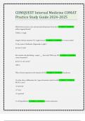 COMQUEST Internal Medicine COMAT Practice Study Guide 2024-2025
