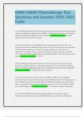 OMM COMAT Physiotherapy Test Questions and Answers 2024-2025 Guide