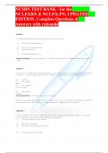 TEST BANK FOR NCSBN for the  NCLEX-RN & NCLEX-PN UPDATED EDITION&comma; Complete Questions & Answers with rationale 