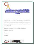 AUDIT MANUAL EXAM PACKAGE DEAL QUESTIONS AND VERIFIED DETAILED ANSWERS &vert; 100&percnt; GUARANTEED PASS &vert; ALREADY GRADED A&plus;