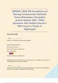 BSN206 &sol; BSN 206 Foundations of Nursing Fundamentals Hallmark Exam &lpar;Elimination Sherpaths&rpar; &lpar;Latest Update 2025 &sol; 2026&rpar; Questions with Verified Answers &vert; 100&percnt; Correct &vert; Grade A - Nightingale 